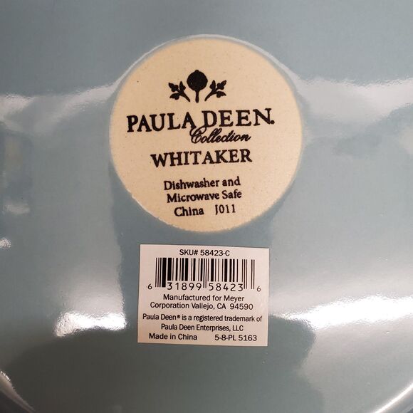 Paula Deen Collection J011 Whitaker Aqua Dinner Plate 10 7/8" - Picture 5 of 6